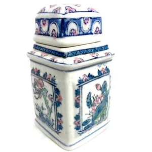 Vintage, Temple Style, Ceramic Jar Tea Caddy with Lid - Picture 1 of 4