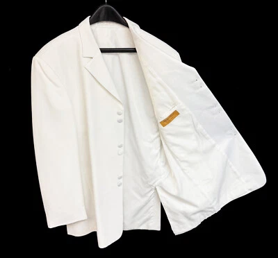 Men's Unique White Tuxedo Jacket 6-Button Andrew Fezza with Satin Lapel Size 40R - Image 1 of 4