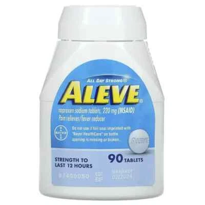Aleve Naproxeno Sodio, Reductor de Dolor/Fiebre 90 Comprimidos, CAD 03/26 Foto 1 de 2