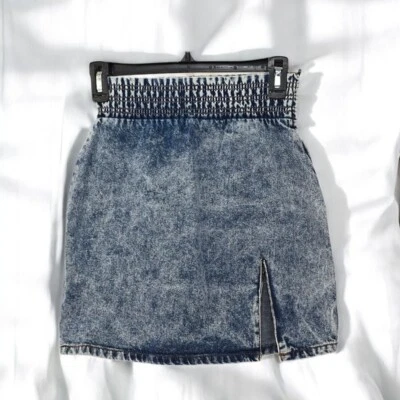 Minifalda vaquera BDG Urban Outfitters lavado ácido cintura elástica mujer XS azul Foto 1 de 4