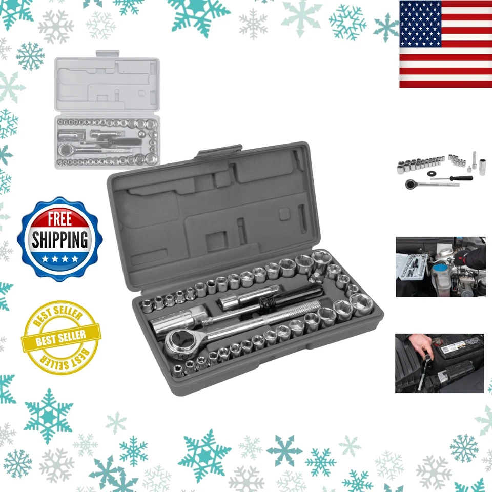 SAE Metric Mechanics Tool Set 85-Piece Ratchet & Socket Sets 1/4 in. and 3/8 in - Image 1 of 4
