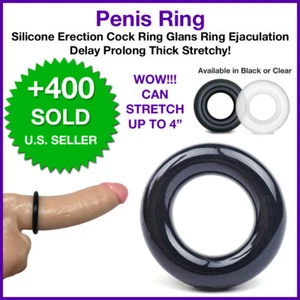 Male Erection Cock Ring Glans Ring Ejaculation Delay - 100 pack Clear rings - Picture 1 of 8