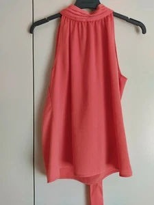 Review Tahnee Tie Neck Top Watermelon Size 8 - Picture 1 of 2