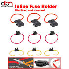 Inline Fuse Holder to Accept Mini Maxi and Standard Fuses Splash Proof Car Bike