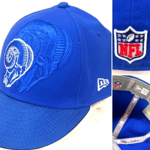 LOS ANGELES RAMS NFL NEW ERA 59FIFTY FITTED CAP SIZE 7 1/2 ROYAL BLUE HAT - Picture 1 of 11