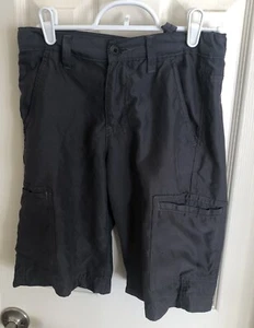 HAWK BOARD SHORTS SIZE 12 BOY'S STRETCH ADJUSTABLE WAIST BLACK CARGO SURF SKATE - Picture 1 of 3