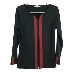 Misook Women's Size XS Black Long Sleeve Acrylic Knit  Top Travel Knit Career - Picture 1 of 4