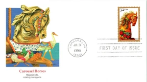 CAROUSEL HORSE DESIGN#2 FLEETWOOD CACHET 1995   FDC VF UNADDRESSED - Picture 1 of 1