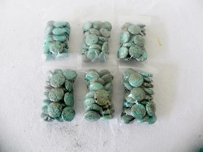 Lote de 120 Cuentas Piedras Sueltas Turquesa Howlita con Agujeros 3/4" Redondas 420 Gr 19mm Foto 1 de 4