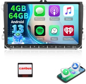 9" 4G 4+64GB Autoradio Android 13 Carplay GPS Navi für VW GOLF 5 6 Passat Touran - Bild 1 von 24