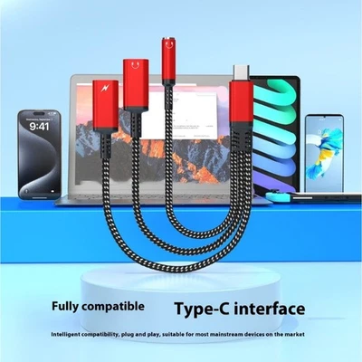 High Speeded Charging Stereo Adapter USB C To 3.5mm Port For Phones Electronics - Image 1 of 4