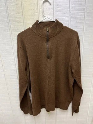 Suéter Stafford Reg Fit Para Hombre Grande Marrón Cuarto Cremallera Lana/Cachemira/Poliéster Foto 1 de 4