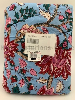 Pottery Barn Shannon Reversible Acolchado Floral Falsa Rosa/Azul Estándar #B154 Foto 1 de 3