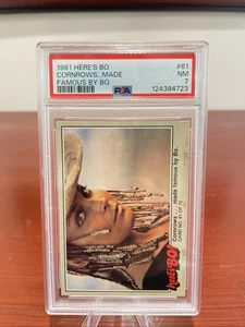 1981 Here’s Bo, „Cornrows Made Famous By Bo“ Fleer Card #61, BO DEREK, PSA 7 - Bild 1 von 4