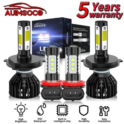 For Honda CR-V 2002-2004 2007-2014 4x LED Headlight Bulbs Super Bright 9003+H11 - Изображение 1 из 4