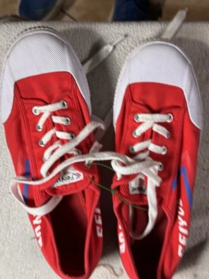 Feiyue Canvas 1920 Martial Arts Shoe White & Red Rubber Sole M Size 12 - Image 1 of 4