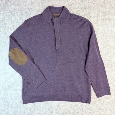 Jos. A. Мужской свитер Bank Reserve на четверть молнии размер XL нашивка на локоть с длинным рукавом - Изображение 1 из 4