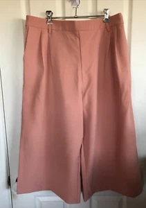Zoe Moss Culottes Size 16 Peach High Waisted Pockets Elastic Waist Wide Leg New - Picture 1 of 16