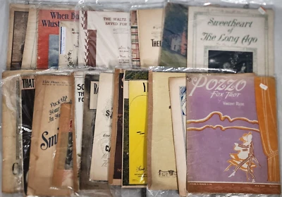 Vintage Sheet Music Lot of 25 - Waltz, March of the Dwarves, Fox Trot, Strauss - Image 1 of 4