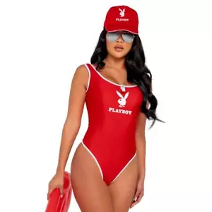 Playboy Lifeguard Costume Set Swimsuit Style Bodysuit Cap Whistle Baywatch PB129 - Picture 1 of 5