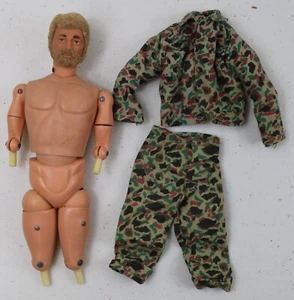Vintage 1964 12" Hasbro GI Joe Adventure Team Blonde Flocked Fuzzy Hair - Foto 1 di 14