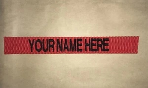 CINTA DE NOMBRE BORDADA ROJA PERSONALIZADA VARIOS COLORES LETRAS - Imagen 1 de 2