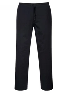 Pantalón Chefs Negro Cintura Elástica Cocina Catering Chef Pantalones - Imagen 1 de 1