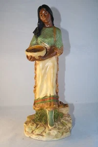 1980 UNIVERSAL STATUARY AMERICAN INDIAN STATUE 14" MOTHER WITH CHILD and MAIZE - Picture 1 of 8