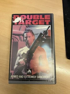 Double Target VHS Big Box Ex Rental Miles O'Keefee Donald Pleasence rare working - Picture 1 of 5