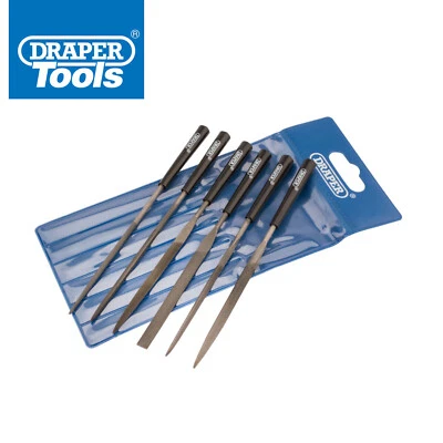 Draper 6 Pack Needle File Set Precision Jewellers Small Metal Hand 140mm - 82577 - Image 1 of 4