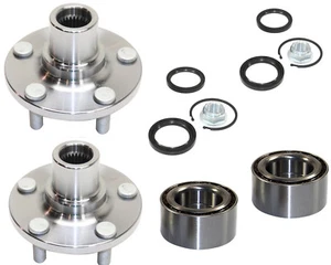 Pair 2 Front Wheel Hub Bearing Kits Subaru Legacy Outback Impreza Seals Nut Clip - Picture 1 of 3
