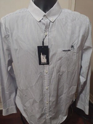 Nueva Camisa Para Hombre Murano Calce Ajustado Azul Blanco Rayas Abotonada L/S Nueva Con Etiquetas Grande L Foto 1 de 4