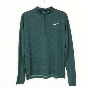 Nike Verde azulado 1/4 Cremallera Pullover Pulgar Agujero Camisa Atlética Grande - Imagen 1 de 7