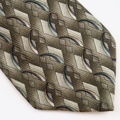 Corbata Pierre Cardin Para Hombre Todo Seda Marrón Geométrico Diamante 59x4 Foto 1 de 4