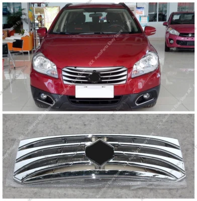Malla de rejilla media de parachoques delantero cromado ABS para Suzuki S-CROSS SX4 2014-17 Foto 1 de 4