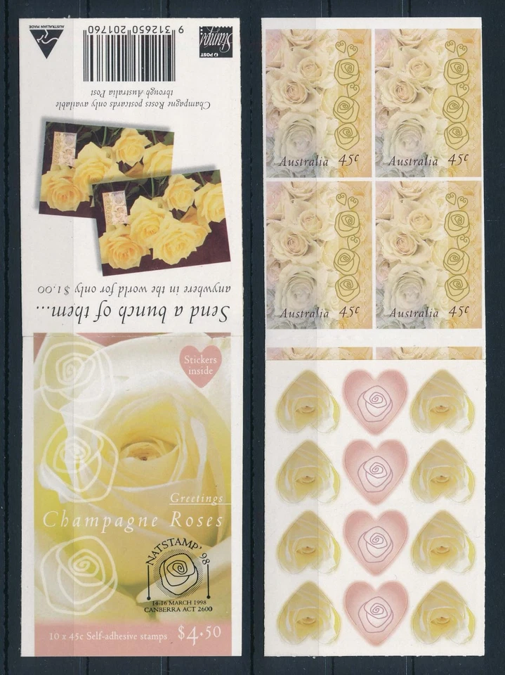 [74566] Australia 1998 Flora Flowers Roses Natstamp 98 Self Adh. Booklet MNH - Image 1 of 1