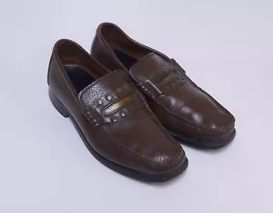 Vintage Herren Sears Collegiate handgenähte Penny Halbschuhe mit Messing Nieten Detail 8,5 D - Bild 1 von 6