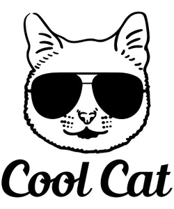 Cool Cat Vinyl Decal Sticker 5 inches longest side - Picture 1 of 1