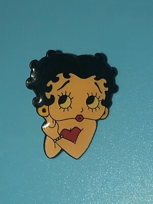 Vintage 1" Betty Boop Enamel Pin Red Dress Cartoon Collectible Lapel Brooch - Image 1 of 3