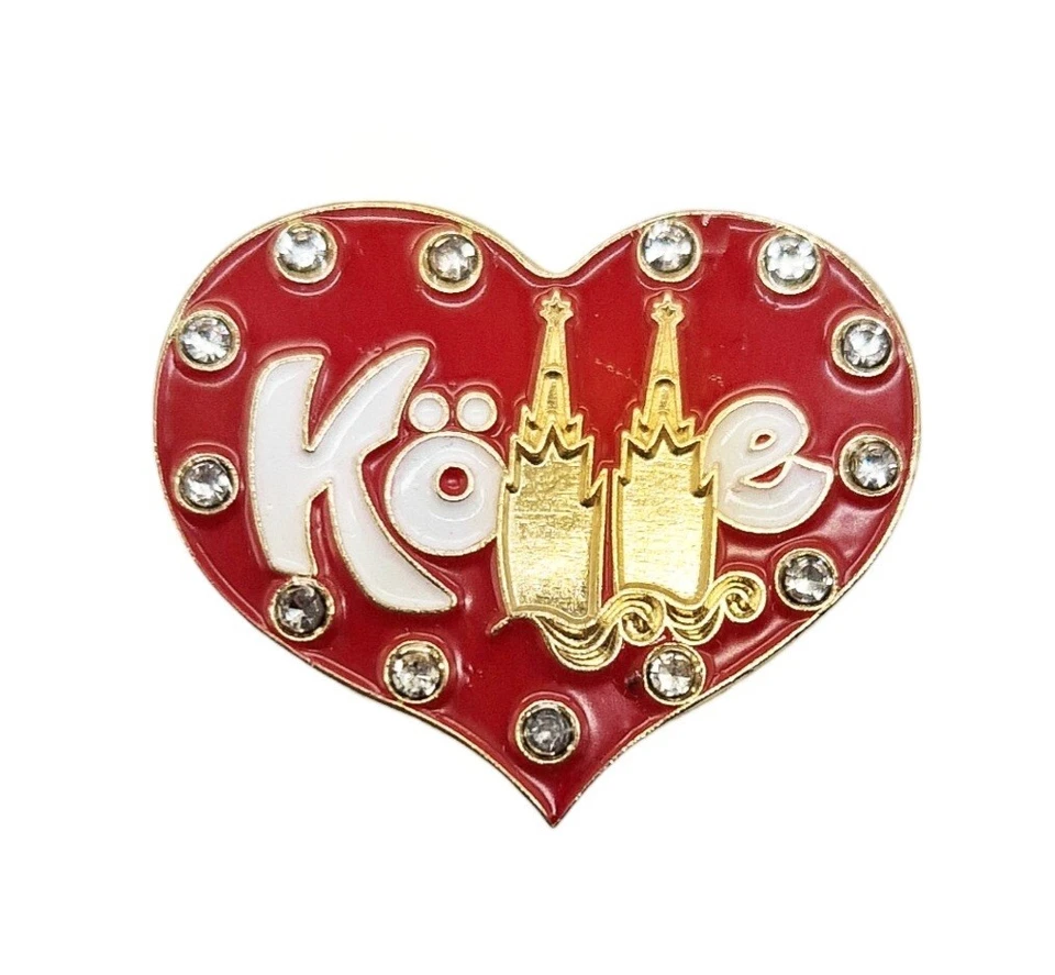 KAPPES NEU Karnevalspin Herzpin Ansteckpin Kölle Kölner Dom 40576 Brosche Köln Pin