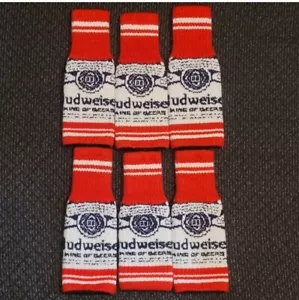 Budweiser 6 Pack Knit Beer Koozie Sweaters For Bottles red - Picture 1 of 3