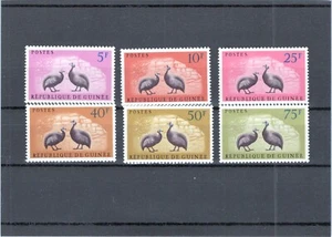 GUINEA 1961 80-85 223-28 Guinea Gray Breasted Helmet Fowl Birds Birds MNH - Picture 1 of 1