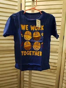 The Childrens Place Kleinkind Jungen Shirt Größe 5T blau We Work Together People - Bild 1 von 9