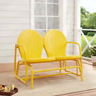 Retro Steel Glider Outdoor Loveseat Bench Metal Double Chair Frame Garden Seat