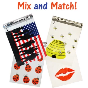 10x13 Poly Mailers, Bienen, Flagge, Lippen, Käfer, Qualität flache Versandumschläge Taschen! - Bild 1 von 12