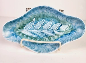 H. Turner Whalley Blue & Green Tuscan China Metallised Hand Painted Trinket Dish - Picture 1 of 3