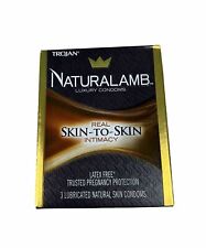 Trojan Naturalamb Luxury Natural Skin Latex Free Lubricated Condoms 3 Each