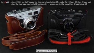 LUIGI PREMIUM HALF CASE,BLACK or BROWN,for LEICA M5+DELUXE STRAP+DHL INCLUDED! - Picture 1 of 4