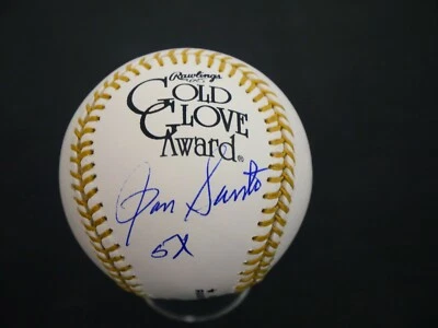 RON SANTO SIGNED GOLD GLOVE BASEBALL WITH "5X" INSCRIPTION JSA COA *B1315 - Image 1 of 4