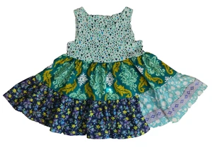 Matilda Jane Platinum Tank Tiered Top size 6 Blue Green Floral - Picture 1 of 6
